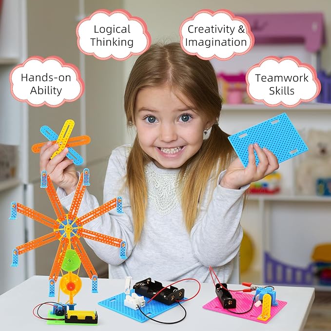 BeAndge STEM Kits, Kids Arts and Crafts for Girls 8-12 8-10, stem Toys for Ages 8-13, Engineering Science Kits for Kids, STEAM Gifts for 6 7 8 9 10 12 Year Old Girls, Electronic Building Boys 6-8
