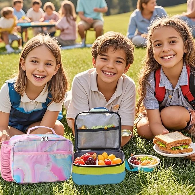 RHCPFOVR Kids Lunch Bag - Insulated Lunch Box for Boys Girls,Washable Lunch Bag and Reusable Toddler Leak-proof Lunchbox for School and Daycare