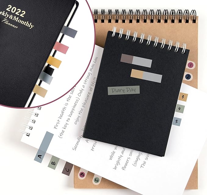 1200 pcs Translucent Sticky Tabs- Page Markers Morandi Sticky Note Tabs, Clear Page Tabs, Annotating Books Repositionable Book Tabs,Waterproof Index Tabs