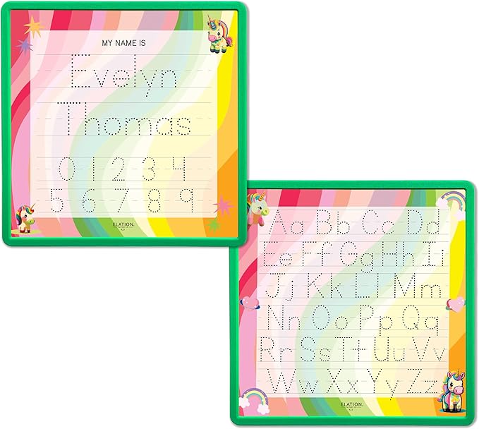 Kid's Name Tracing Board | Dry Erase Letter Tracing | Reusable Writing Practice Board | Personalized | Baby Unicorn Theme