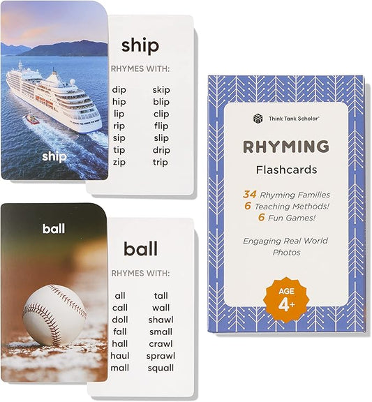 Award-Winning Rhyming Words Flash Cards for Kids Ages 4-8 – Master Phonics, Spelling & Word Families – 36 Durable Cards for Kindergarten, 1st, 2nd & 3rd Grade