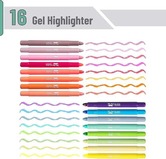 Mr. Pen- No Bleed Gel Highlighters, Vintage Colors, 16 Pack, Bible Highlighters and Pens No Bleed, Bible Markers for Study, Journaling, School Supplies and Accessories