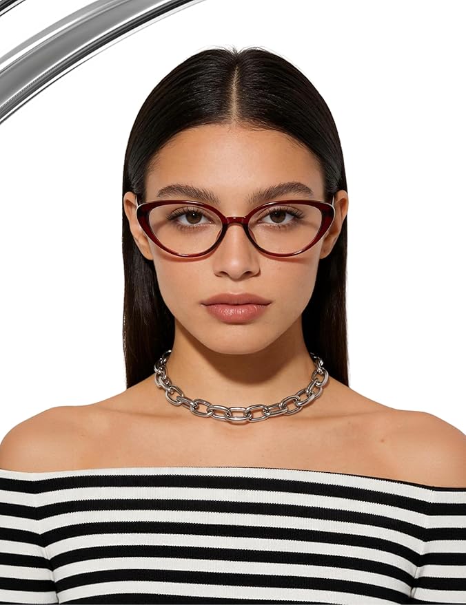 Ultralight Cat Eye Blue Light Glasses for Woman Anti Glare Reduce Eyestrain Gaming/Computer/Screen