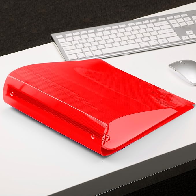 JAM PAPER Plastic 2 inch Binder - Red 3 Ring Binder - Sold Individually