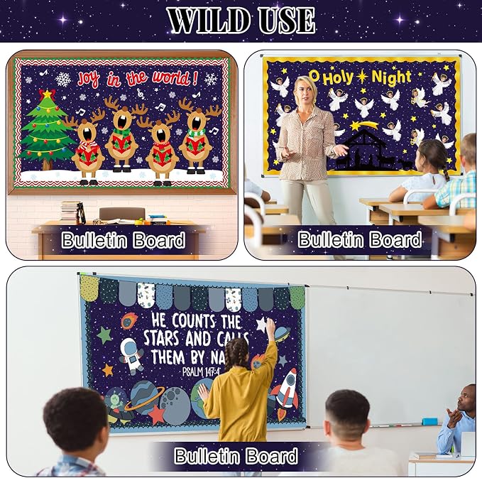Outer Space Bulletin Board Roll Non-Woven Fabric Poster 15.7" x65.6ft