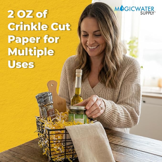 MagicWater Scented Crinkle Cut Paper - 2 oz - Sun Tan Lotion - Perfect for Shredded Paper Filler, Basket Filler, Gift Boxes, Bridesmaid Gifts, Christmas Stuffers & More – For All Occasions