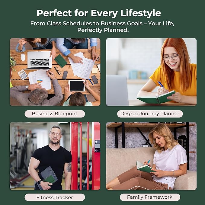 Planner 2026-2027 Daily Weekly and Monthly,6.5"x3.75",18 Months Spiral Bound Calendar Agenda with Self-adhesive Pen Holder,2026 Academic Plan with Vegan Leather Soft Cover,Green