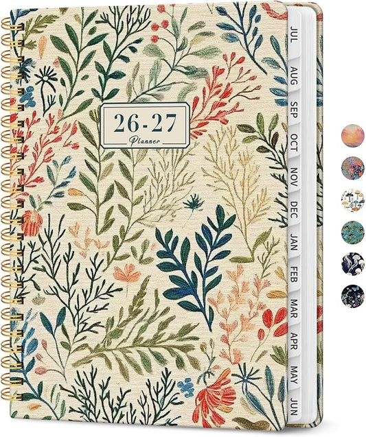 Planner 2026-2027, Academic Year Weekly and Monthly Calender Planner, from Jul 2026 - Jun 2027, Spiral Bound School Planning Book, Perfect for Teacher, Student, Women & Men, A4 (8.5" x 11"), Herbs