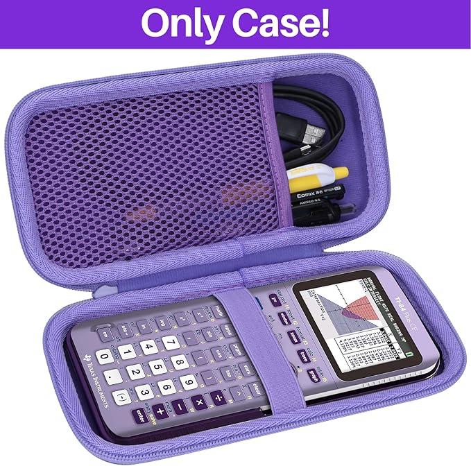 Lebakort Hard Case Compatible with Texas Instruments TI-84 Plus CE/TI-84 Plus/TI-84 Evo/TI-Nspire CX II CAS/TI-Nspire CX II/TI-83 Plus/TI-89/TI-85/TI-86 Color Graphing Calculator (Iris Purple Case)