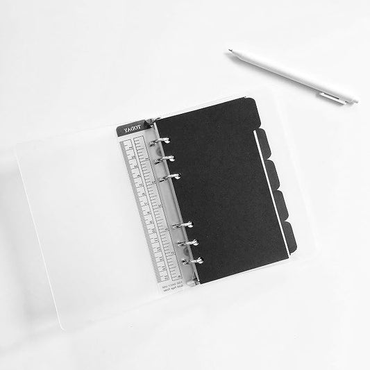 Zelten Refills/Loose Leaves for A6 Cover Ring Binder/Personal Organizer/Planner(A6 6 Holes, Divider Horizontal Black Paper)