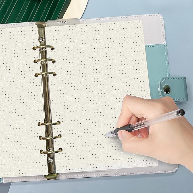Harphia A5 Dot Planner Inserts, Spiral Notebook Refills, 6 Ring Binder Paper, Dotted Paper for Filofax (A5 5.59 x 8.27 inches, Dotmatrix)