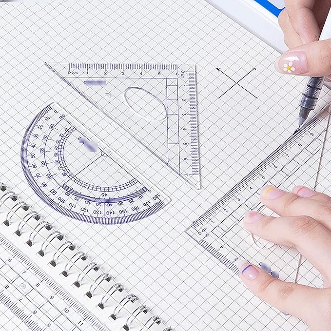 Drawing Compass Drafting Tools Student Compass Compass Drawing Too Set Math Geometry Set Drawing Drawing Triangle Ruler Suitable for School Home and Office Math Ruler Kit