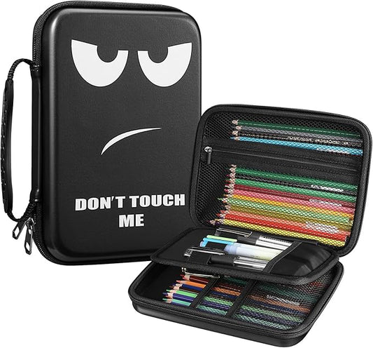 FINPAC Pencil Case Holder Slot, Large MultiLayer Watercolor Pen Bag w/Zipper Front Pocket, Big Organizer for 100 Colored Pencils/65 Gel Pens, Markers to Artists, Painters, Planners