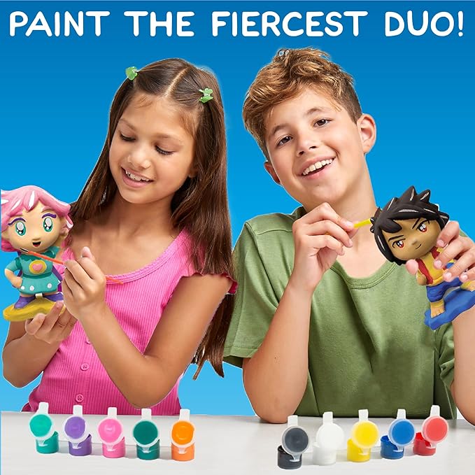 Made By Me Build & Paint Your Own Wooden Toys, DIY Wood Craft Kit, Easy to Assemble, Anime Figurines