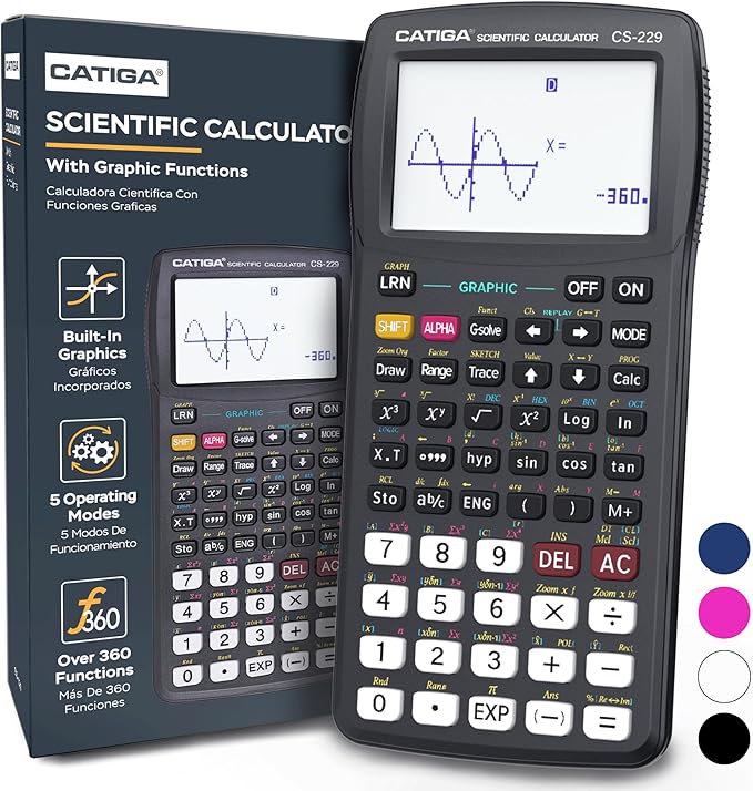 CATIGA Scientific Calculator with Graphic Functions, Upgraded Multi-Mode Graphing Calculators for Students, High School & College Calculator Scientific, Calculadora Cientifica, CS-229