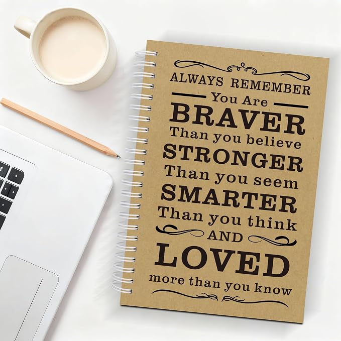 JOHSBYD2Pcs Spiral Dotted Notebook,Inspirational Gifts A5 Dot Grid