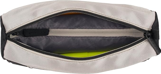 Five Star Pencil Pouch, Pen Case, 9-Pocket Zipper Pouch, Storage Organizer for School Supplies Earbuds Chargers Cables Makeup, Black/Grey (505600A-ECM)