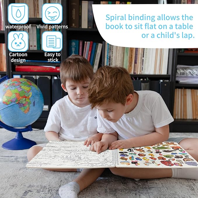 Kalysky Find the Animal Sticker Book for Kids Ages 4-8 | 400+ Stickers | Travel Activity for Plane, Car & Road Trip