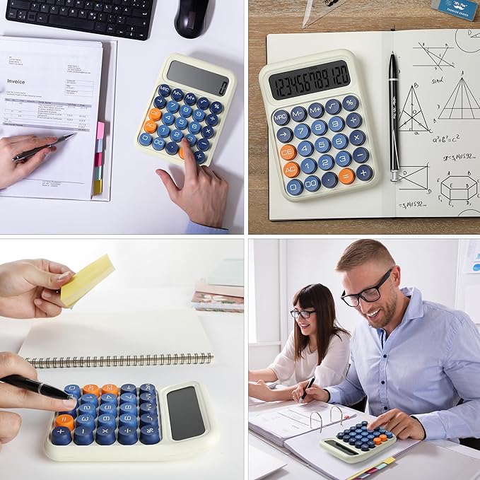Mr. Pen- Mechanical Switch Calculator, 12 Digit Large LCD Display, Colorful with Big Buttons, Mechanical Switch Calculator for Home, School, Office