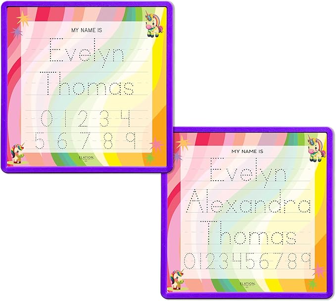 Kid's Name Tracing Board | Dry Erase Letter Tracing | Reusable Writing Practice Board | Personalized | Baby Unicorn Theme