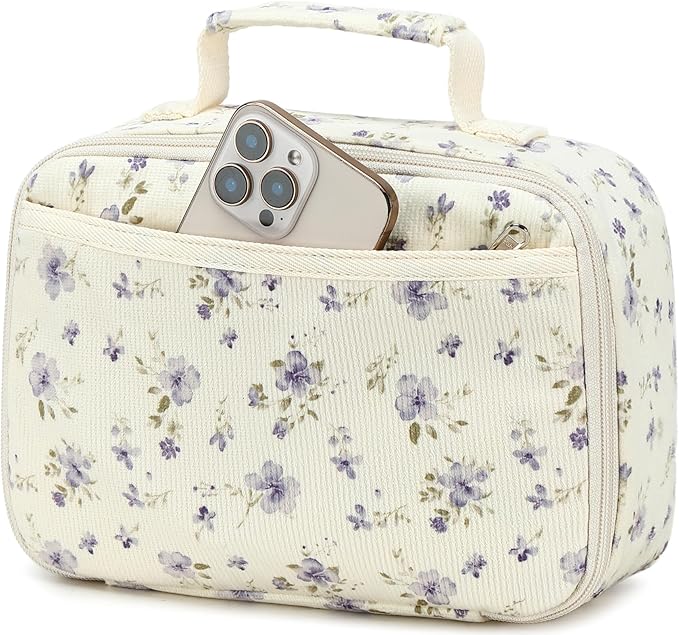 Lunch Box for Kids Boys Insulated Lunch Bags Toddler Lunch Tote Bag Thermo Picnic Cooler Bag for School Children (Purple floral 201)