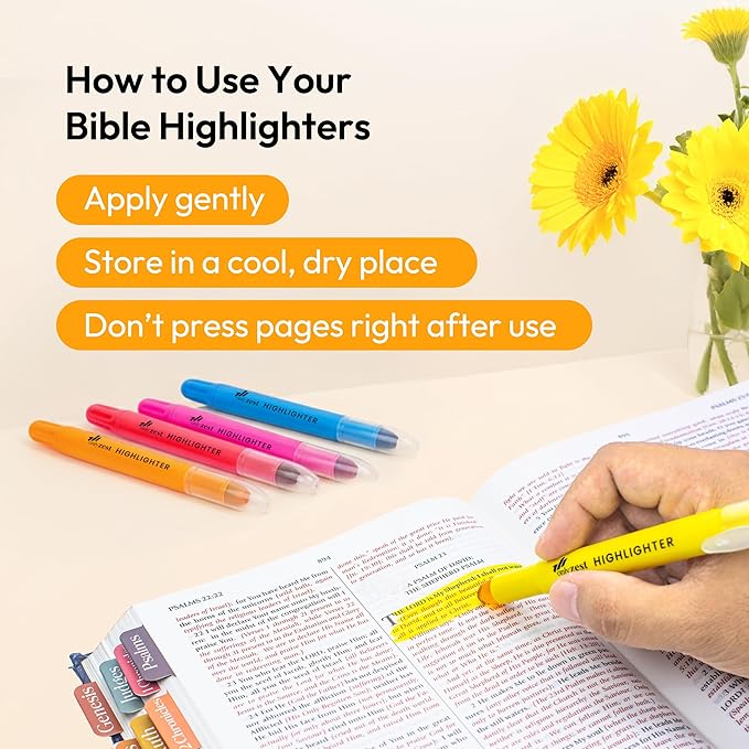 10 Pack Bible Safe Highlighters - Assorted Colors Gel Highlighters, No Bleed, Bible Markers for Journaling, Study Accessories and School Supplies