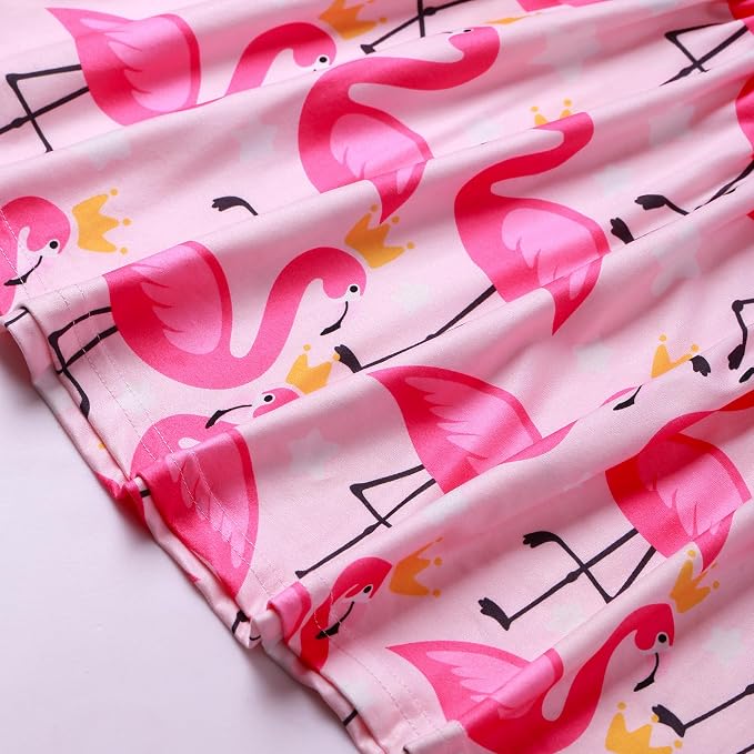 Popshion Girls Dresses Flutter Sleeve Swing Sundress Toddler Summer Clothes Kid Birthday Party Sleeveless Dress 1-8 Years Old
