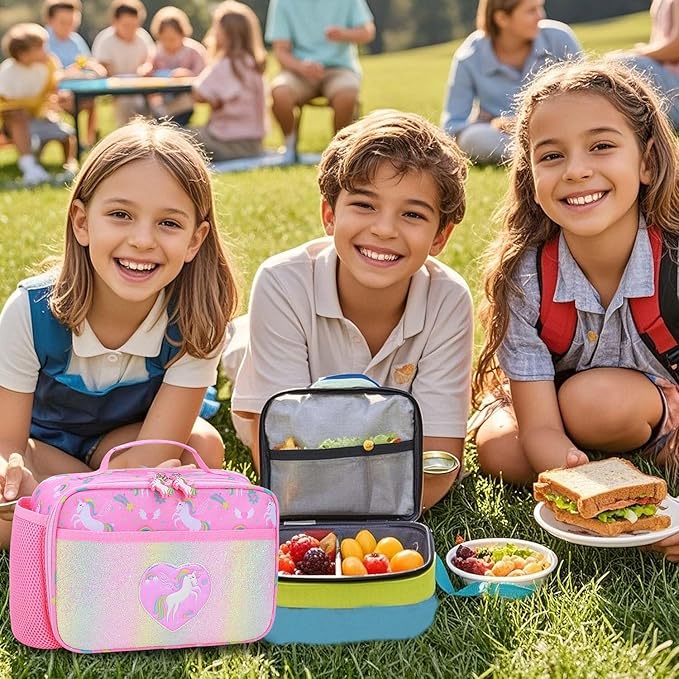 RHCPFOVR Kids Lunch Bag - Insulated Lunch Box for Boys Girls,Washable Lunch Bag and Reusable Toddler Leak-proof Lunchbox for School and Daycare