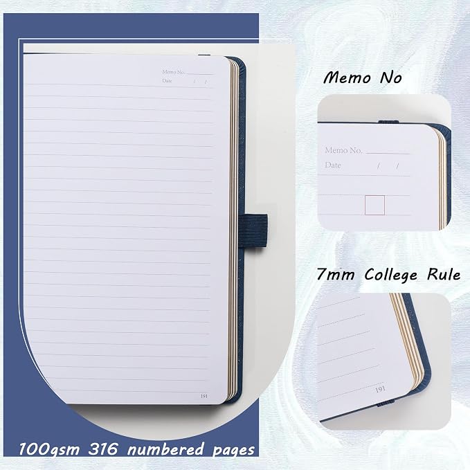 TIEFOSSI Line Journal Notebook, A5 Hardcover Rule Journal for Women Men