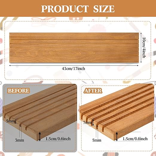 2 Piece Wooden Quilting Ruler Holder Organizer 17 Inch 5 Slot Grids Ruler Rack for Quilting and Sewing, Ideal for Home Office Desk Storage(Wooden Brown)