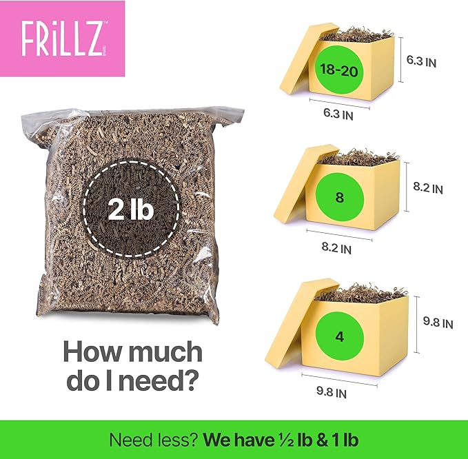 FRILLZ by DECOfill™ Crinkle Cut Paper Shred Filler for Baskets, Gifts, Packing and Protecting your Birthday, Weddings, Anniversary, Valentines Day, and other gifts (2 pound, Diamond White)