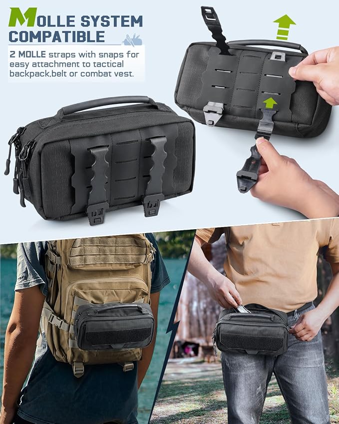 RXW Pencil Case Pouch for School, Office, Travel & EDC Organization | Large Capacity, 3-Layer Compartments, Tactical MOLLE Attachment, Everything Organized, Quick Access, Secure Storage