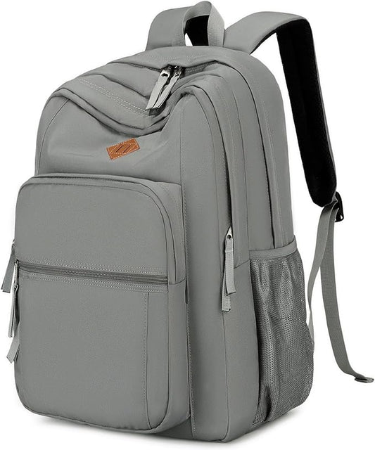 abshoo Classical Basic Womens Travel Backpack For College Men Water Resistant Large Bookbag (Grey)