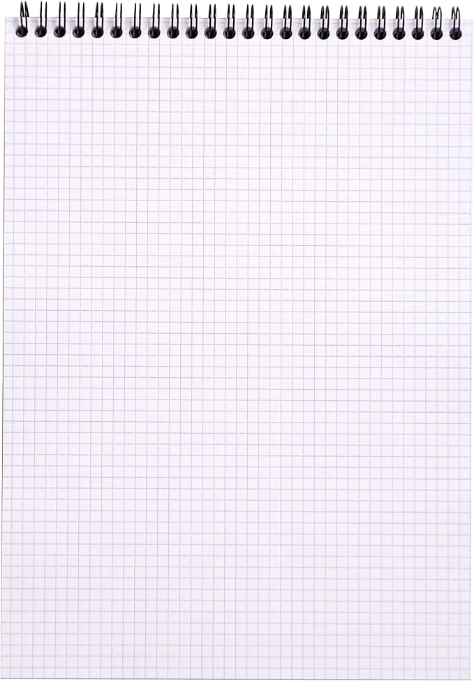 Rhodia - Wirebound Notepad - Graph - 80 Sheets - 8 1/4 x 11 3/4" - Black