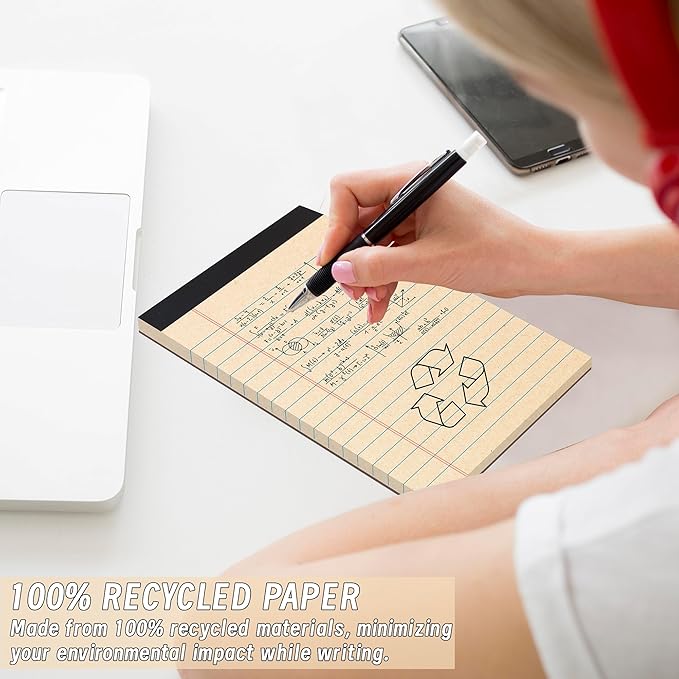 48 Pack Legal Pads 5" x 8" Writing Pad Note Pads for Office, 30 Sheets Recycled Notepad & Memo Pad, Paper Pads College Ruled, Small Notepads for Work, Professional Notepads for Office, Home, School