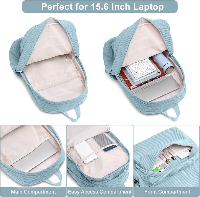 ZUBOND Backpack for School Girls and Boys, Lightweight School Bookbag for Teens College Students Women & Men, Cute Large Laptop Backpack Fits 15.6 Inch Notebook