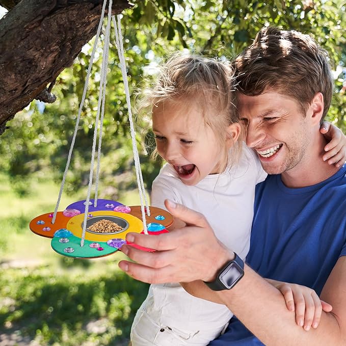 Gooidea Kids Arts and Crafts Bird Feeders for Outside, 2-Pack DIY Wooden Paint Kits Spring Outdoor Toys Holiday Crafts for Boys & Girls Age 3-5 4-8 8-12