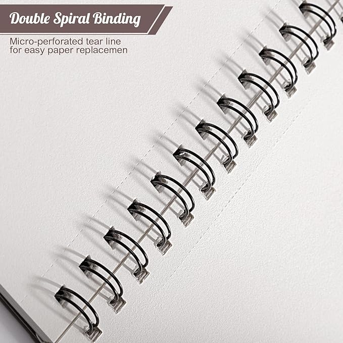 3 Pack Sketch Book 8.5×11 inch, Spiral Bound Sketch Pad 50 Sheets (68lb/100gsm), Acid-Free Sketchbook for Drawing Painting Sketching, Art Paper Drawing Supplies for Teens Adults Artists Ideal Gifts