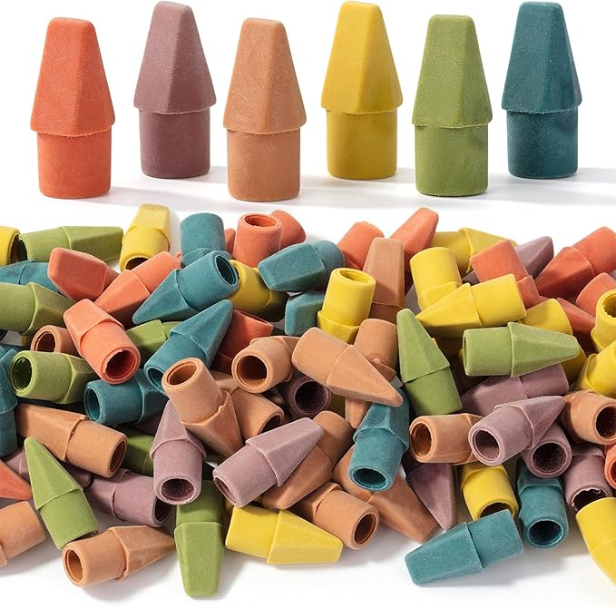 Mr. Pen- Pencil Top Erasers, 120 Pack, Folk Festival Colors, Latex-Free & No Smudge Pencil Eraser Tops