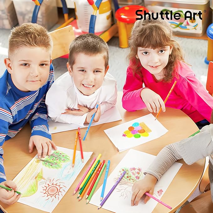 Shuttle Art Colored Pencils Bulk, 408 Pack Coloring Pencil Set Plus 20 Sharpeners, 12 Assorted Colors, Classroom Pack School Supplies