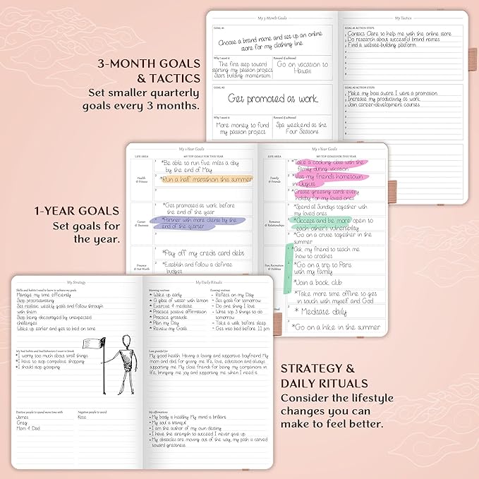 Legend Planner – Undated Weekly & Monthly Life Planner to Hit Your Goals & Live Happier, Organizer Notebook & Productivity Journal, A5 (Rose Gold)