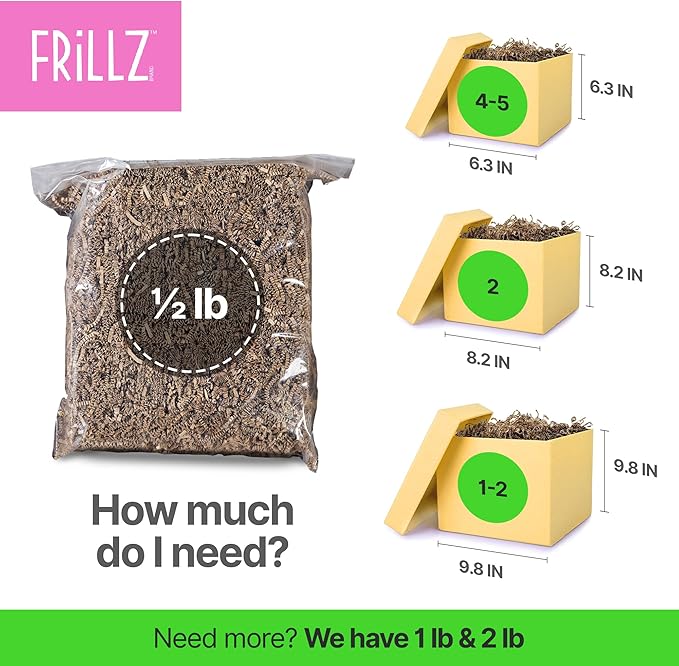 FRILLZ by DECOfill™ Crinkle Cut Paper Shred Filler (1 LB) for Baskets, Gifts, Packing and Protecting your Birthday, Weddings, Anniversary, Valentines Day, and other gifts (White)