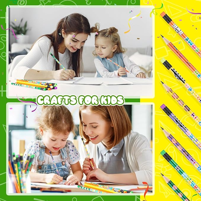Spakon 48 Pcs Kindergarten Pencils for Kids Girls Cute Kindergarten Pencils Kindergarten Here I Come School Supplies for Classroom Reward Party Favor with Erasers