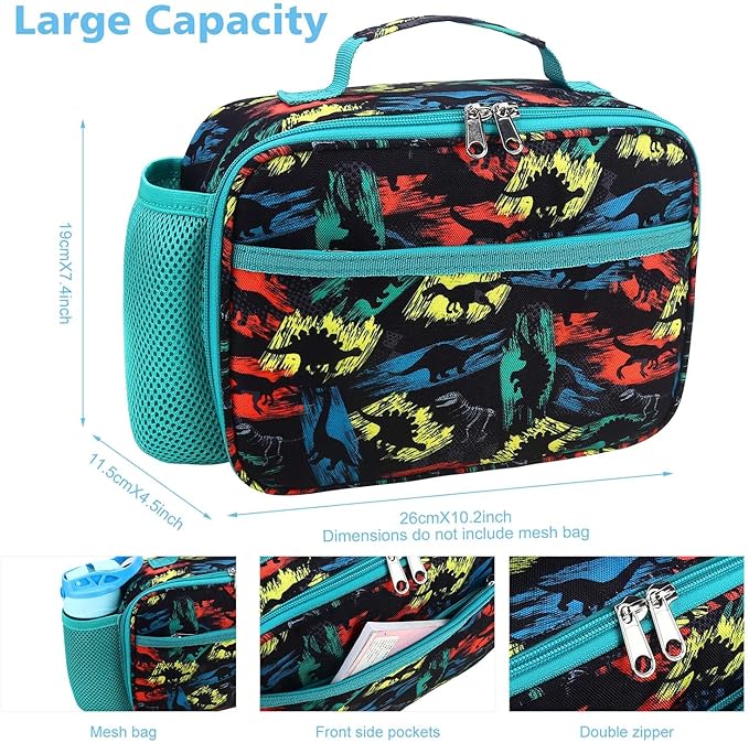 RHCPFOVR Kids Lunch Bag - Insulated Lunch Box for Boys Girls,Washable Lunch Bag and Reusable Toddler Leak-proof Lunchbox for School and Daycare