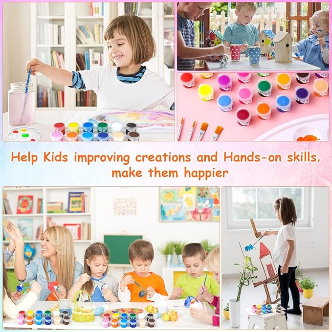 30 Pack Mini Acrylic Paint Set,12 Colors Acrylic Paints Strips for Kids&Adults Craft Paint,420 PCS Kids Painting Kit Container Strips Storage, Perfect for Home Birthday Classroom Party Favors……