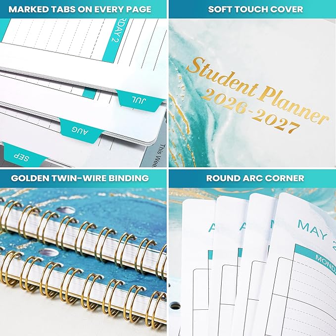 Student Planner 2026-2027, July 2026 to June 2027, 9" x 11", Monthly and Weekly School Planner 2026-2027, Stickers, Perfect Organizer - Blue