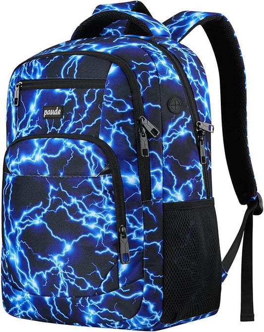 Paude Backpack for Men,15.6 Inch College Backpack School Bookbag for Teens,Laptop Bookbag with USB Port and Headphone Hole