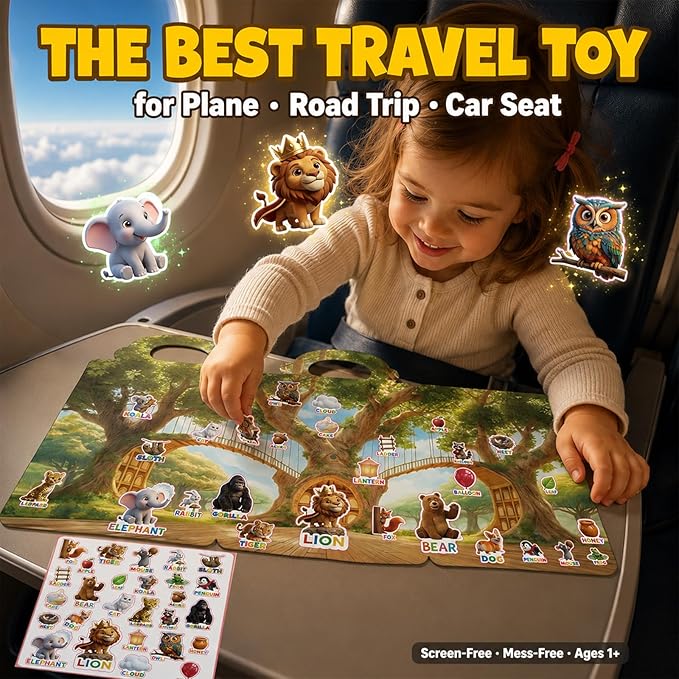 6 Sets Reusable Sticker Books for Toddlers 3-6, Jelly Sticker Book Toddlers 1-3, Kids Sticker Activity Toys 3 4 5 6, Waterproof Travel Books Girls & Boys