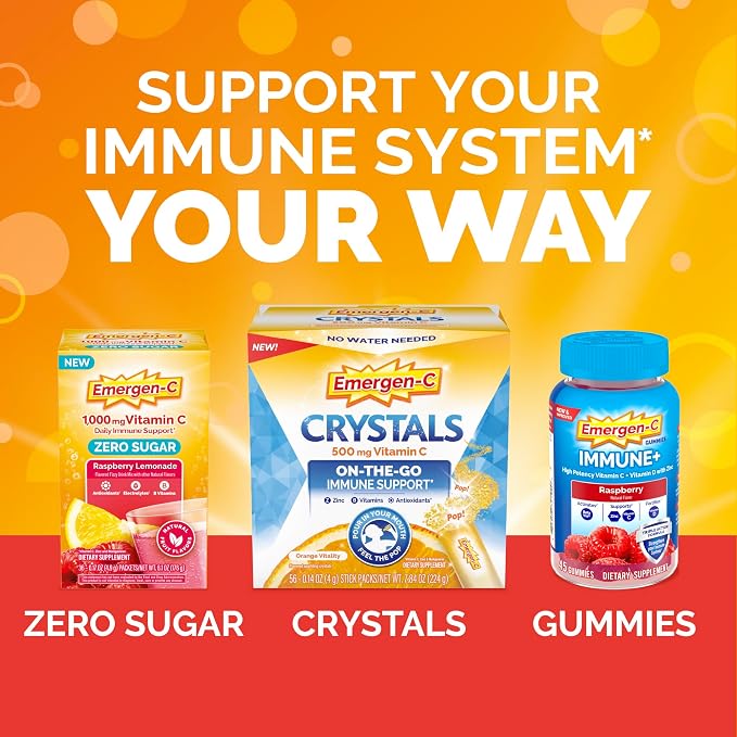 Emergen-C 1000mg Vitamin C Immune Support Powder Strawberry Kiwi 30CT Includes Zinc, Manganese, 7 B Vitamins and Electrolytes for Back to School Essentials (Pack of 12)