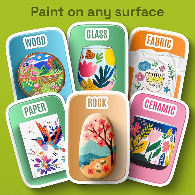 ARTISTRO 48 Precision Dual-Tip Acrylic Paint Markers – Paint Pens Set with Dot & Fine Tips for Fabric, Rock, Glass, Wood, Coloring Books – Classroom & Art Supplies Gift – Teacher Appreciation Gift